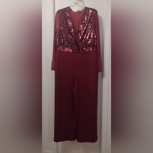 Sequin V-neck Jumpsuit